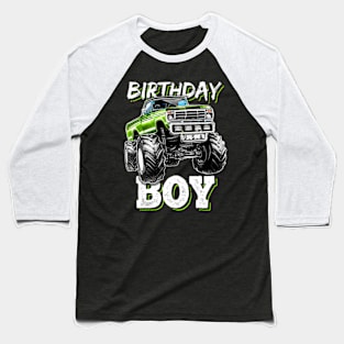 Birthday Boy Monster Truck Birthday Party For Boys Kids Baseball T-Shirt